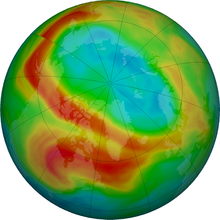 Arctic ozone map for 27 February 2020